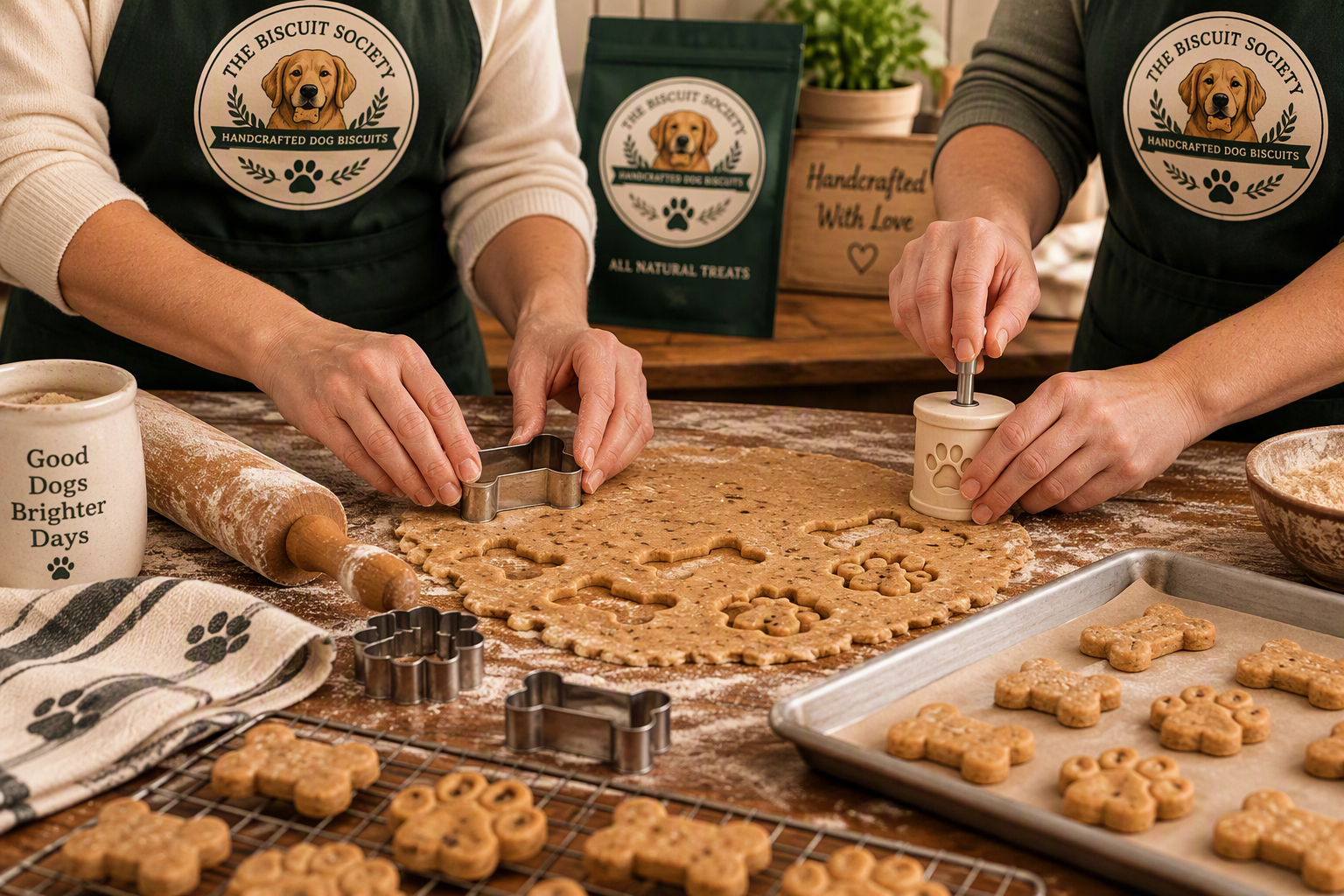 Sarah, founder of The Biscuit Society, in her home kitchen