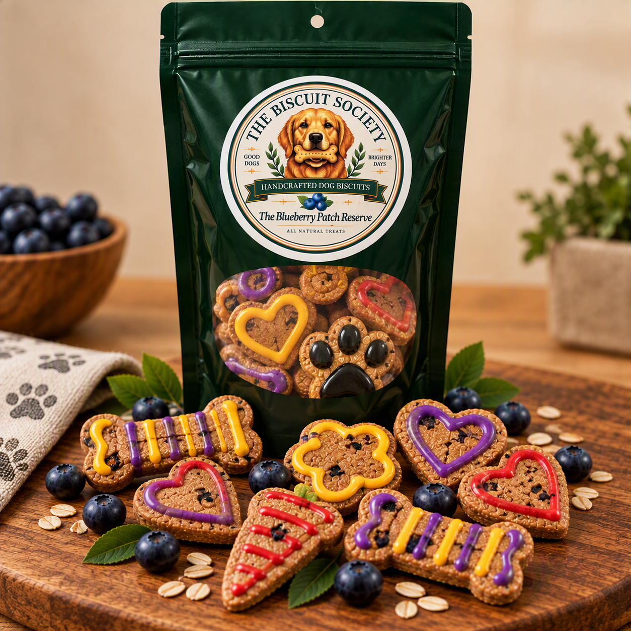 The Blueberry Patch Reserve — Reserve Collection handcrafted coated dog biscuits
